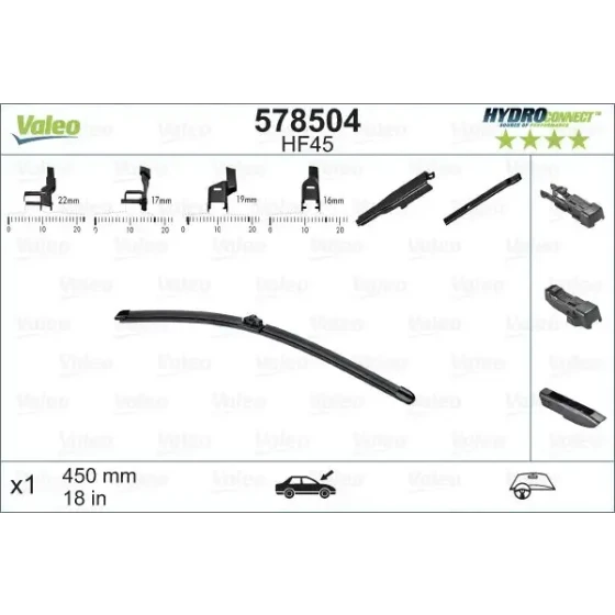 Valeo Silecek Süpürgesi (Tek) – 578504 / OEM 1T1998002A ürün görseli