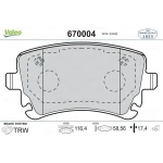 Valeo Arka Fren Balatası – 670004 / OEM 7H0698451A
