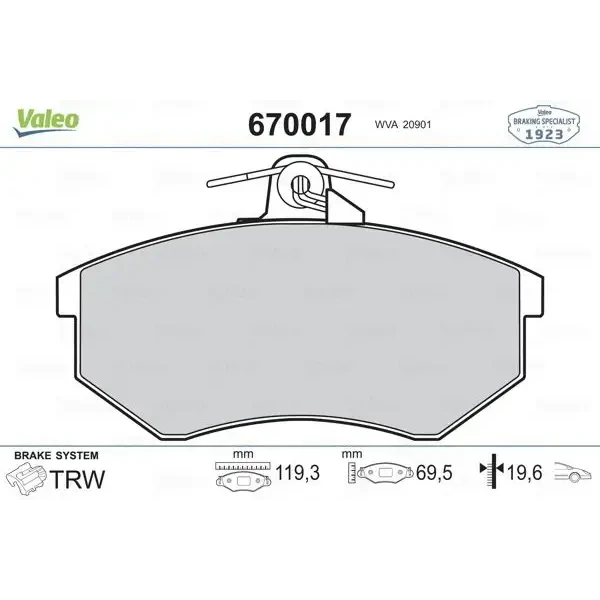 Valeo Ön Fren Balatası – 670017 / OEM 437698151