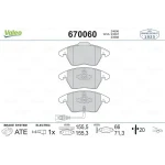 Valeo Ön Fren Balatası – 670060 / OEM 1K0698151C