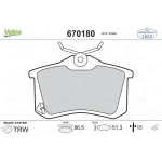 Valeo Arka Fren Balatası – 670180 / OEM 191698451