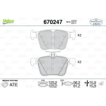 Valeo Arka Fren Balatası – 670247 / OEM 3Q0698451