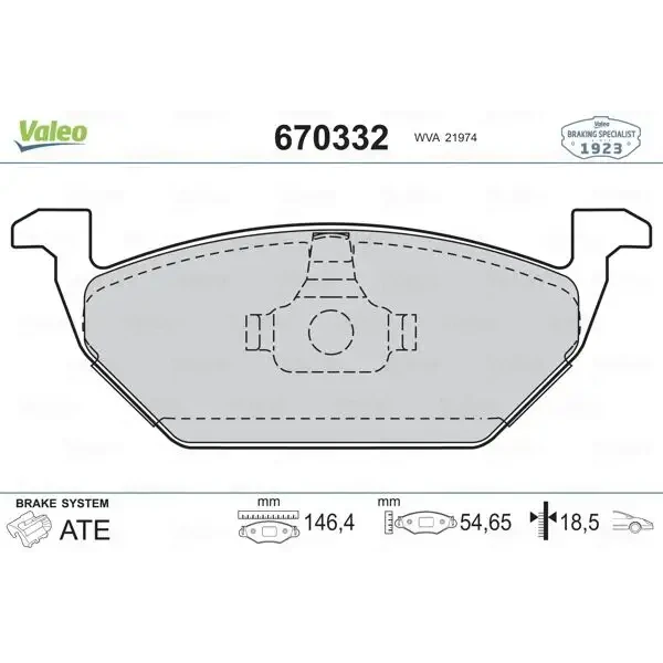 Valeo Ön Fren Balatası – 670332 / OEM 1J0698151J
