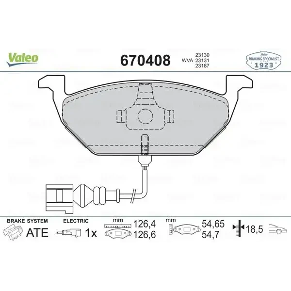 Valeo Ön Fren Balatası – 670408 / OEM 1J0698151E
