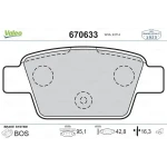 Valeo Arka Fren Balatası – 670633 / OEM 71769094