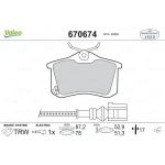 Valeo Arka Fren Balatası – 670674 / OEM 5K0698451B