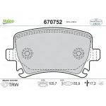 Valeo Arka Fren Balatası – 670752 / OEM 1K0698451
