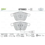 Valeo Ön Fren Balatası – 670863 / OEM 1K0698151P