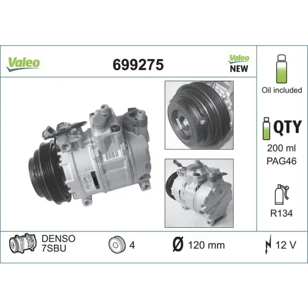 Valeo Klima Kompresörü – 699275 / OEM 4B0260805PX