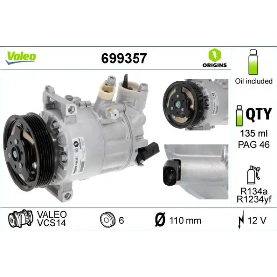Valeo Klima Kompresörü – 699357 ürün görseli