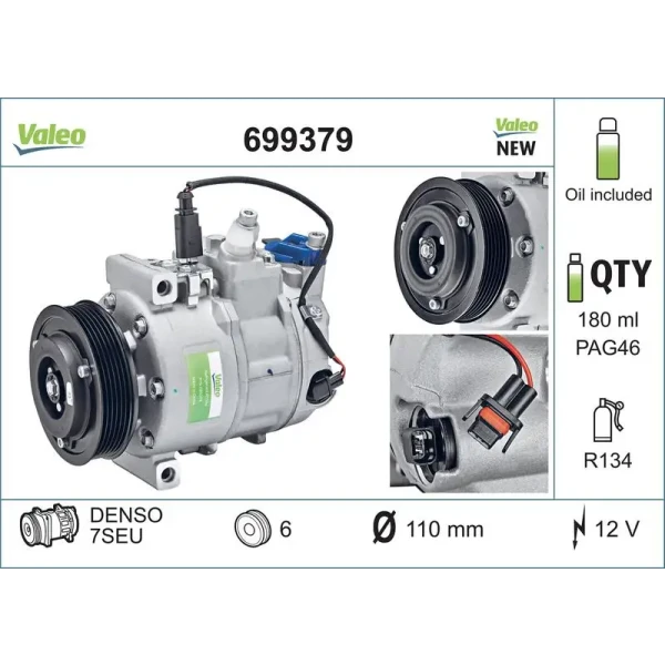 Valeo Klima Kompresörü – 699379 / OEM 8E0260805S