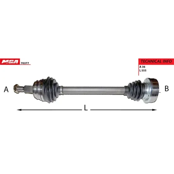 MGA Ön Aks (Sol) – 70377 / OEM 1J0407271Q ürün görseli
