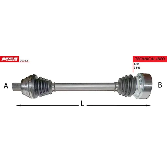 MGA Ön Aks (Sol) – 70382 / OEM 1K0407271DJ ürün görseli
