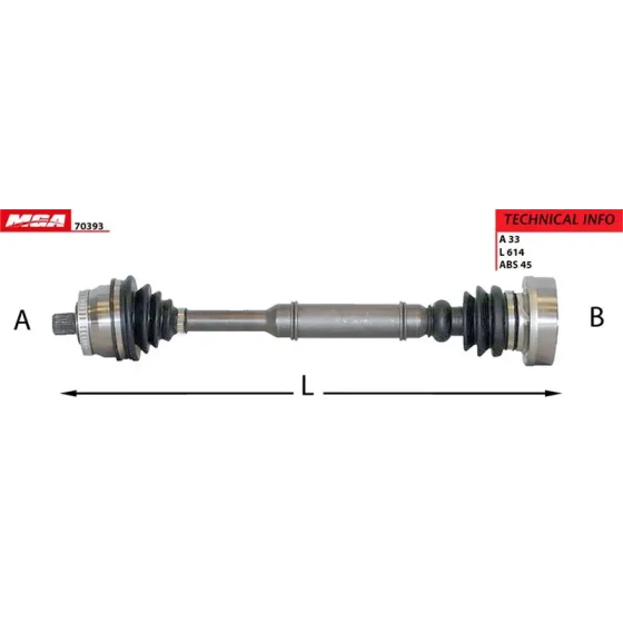 MGA Ön Aks (Sol) – 70393 / OEM 8D0407271AQ ürün görseli