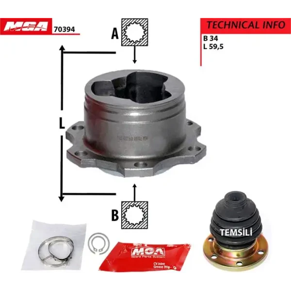 MGA Aks Kafası (İç) – 70394 / OEM 3B0498103B
