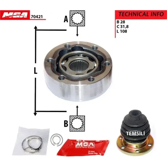 MGA Aks Kafası (İç) – 70421 / OEM 701498103A ürün görseli