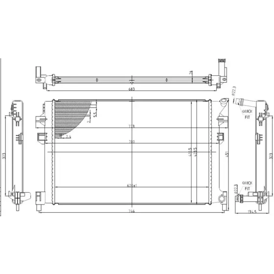 MGA Radyatör – 80493 / OEM 5Q0121251HQ ürün görseli
