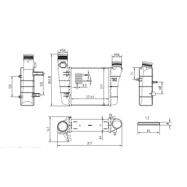 MGA Turbo Radyatörü – 80530 / OEM 8E0145805T