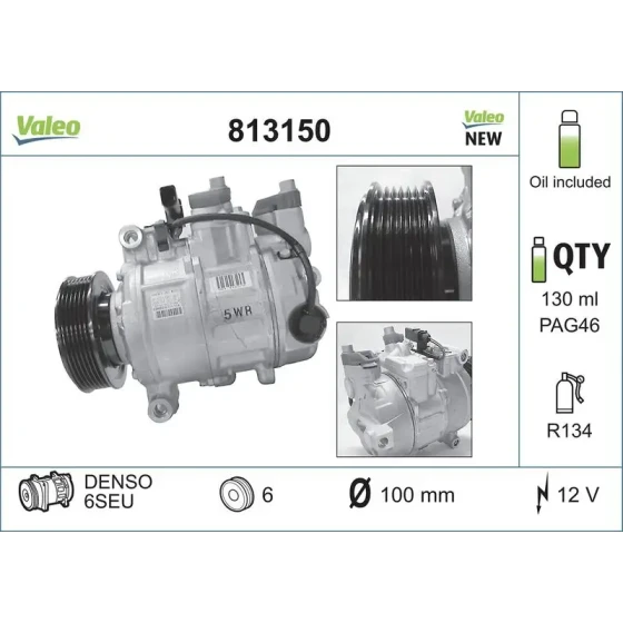 Valeo Klima Kompresörü – 813150 / OEM 8E0260805BA ürün görseli