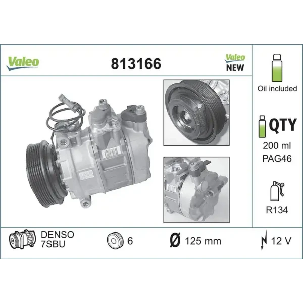 Valeo Klima Kompresörü – 813166 / OEM 4D0260805B