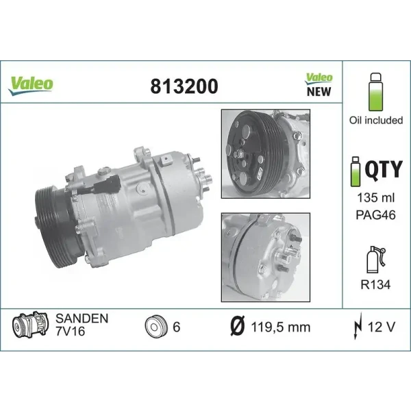 Valeo Klima Kompresörü – 813200 / OEM XM2H19D629AA