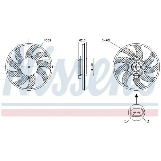 Nissens Fan Motoru – 850105 / OEM 8K0959455Q ürün görseli