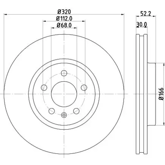 Hella Ön Fren Diski – 8DD355113-911 / OEM 4GD615301 ürün görseli