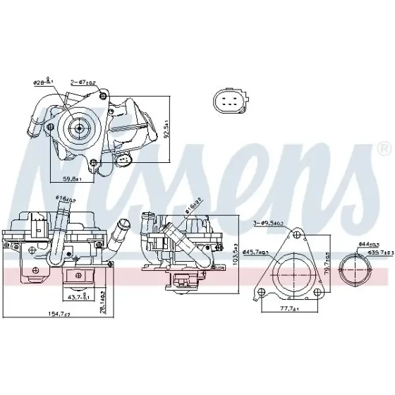 Nissens EGR Valfi – 98379 / OEM 04L131501N ürün görseli