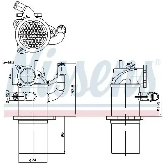Nissens EGR Soğutucusu – 989423 / OEM 04L131513B ürün görseli