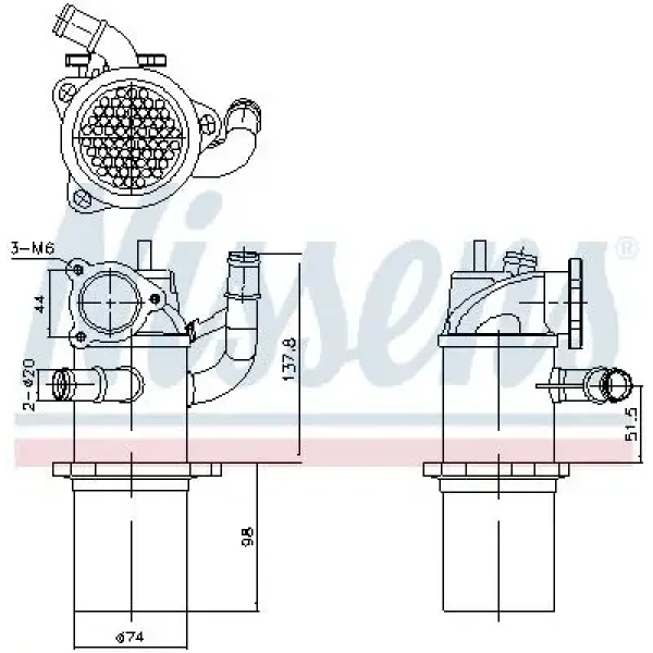 Nissens EGR Soğutucusu – 989423 / OEM 04L131513B
