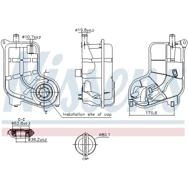 Nissens Yedek Su Deposu – 996287 / OEM 8E0121403