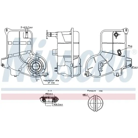 Nissens Yedek Su Deposu – 996363 / OEM 8E0121403E ürün görseli