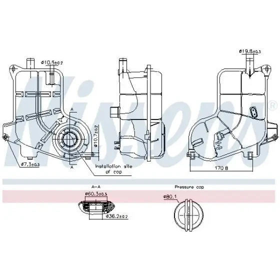 Nissens Yedek Su Deposu – 996368 / OEM 8E0121403D ürün görseli