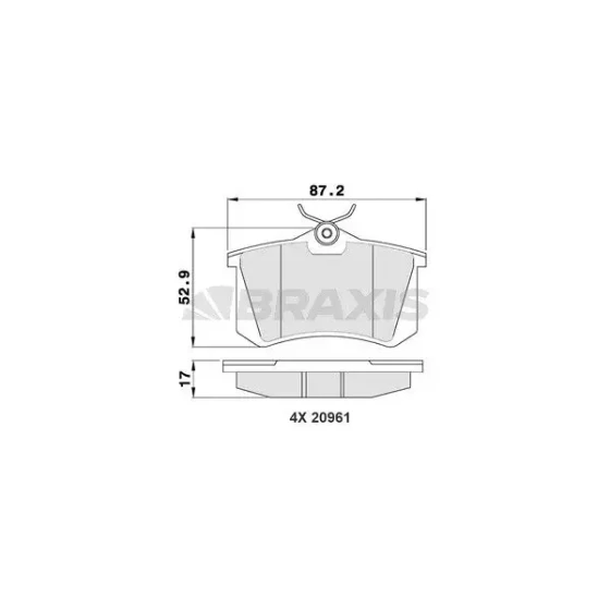 Braxis Arka Fren Balatası – AA0005 / OEM JZW698451 ürün görseli