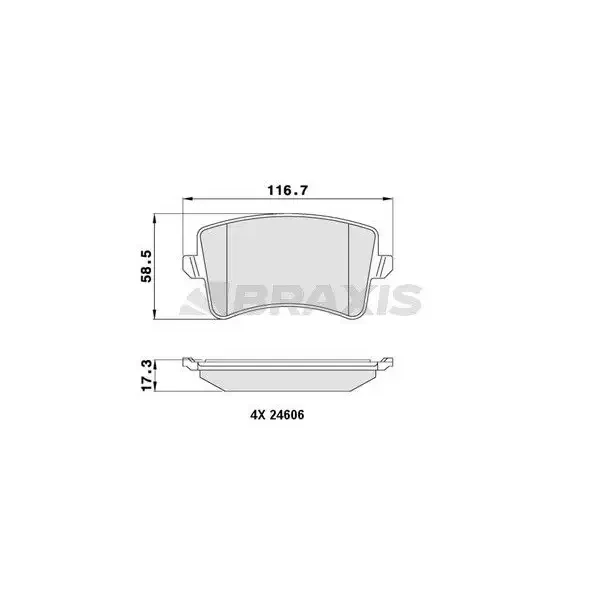 Braxis Arka Fren Balatası – AA0058 / OEM 8K0698451A