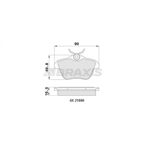 Braxis Arka Fren Balatası – AA0166 / OEM 77362343 ürün görseli
