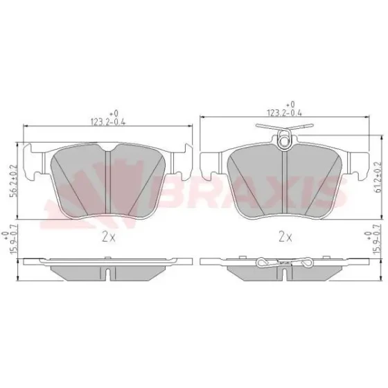 Braxis Arka Fren Balatası – AA0605 / OEM 3Q0698451B ürün görseli