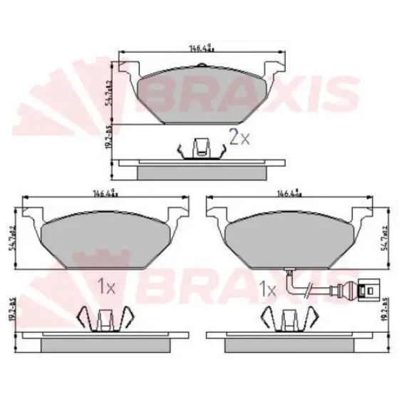 Braxis Ön Fren Balatası – AA0627 / OEM 1K0698151J ürün görseli