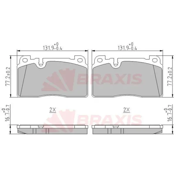 Braxis Ön Fren Balatası – AA0639 / OEM 8R0698151C