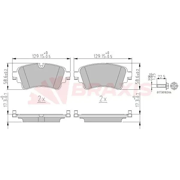 Braxis Arka Fren Balatası – AA0664 / OEM 8W0698451BF