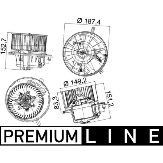 Mahle Kalorifer Motoru – AB149000P / OEM 1K1820015D ürün görseli