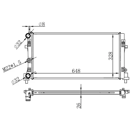 ORIS Radyatör – BAU063016 / OEM 6R0121253 ürün görseli