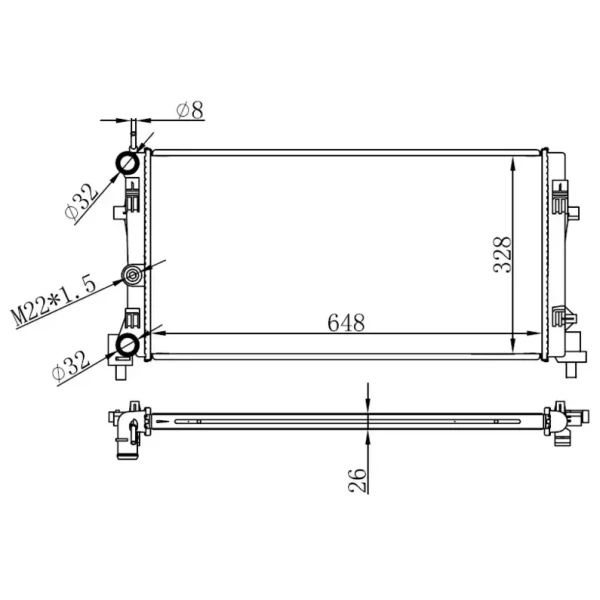 ORIS Radyatör – BAU063016 / OEM 6R0121253