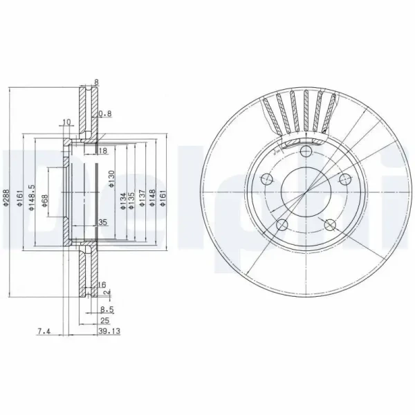 Delphi Ön Fren Diski – BG2745 / OEM 4B0615301B