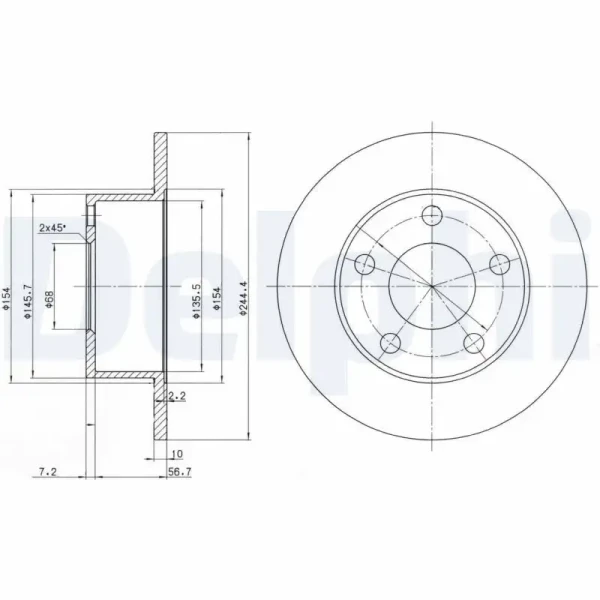 Delphi Arka Fren Diski – BG2746 / OEM 8E0615601
