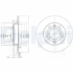 Delphi Arka Fren Diski – BG2753C / OEM 8E0615601P