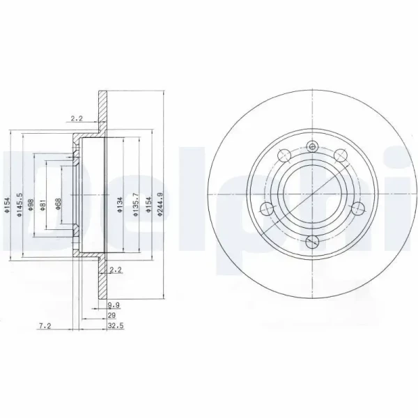 Delphi Arka Fren Diski – BG2753C / OEM 8E0615601P