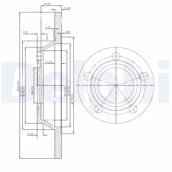 Delphi Ön Fren Diski – BG2987 / OEM 8D0615301A