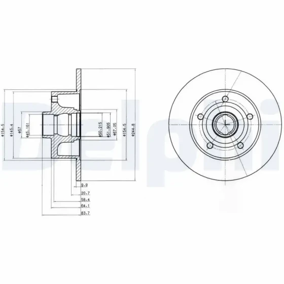 Delphi Arka Fren Diski – BG3030 / OEM 8D0615301B ürün görseli
