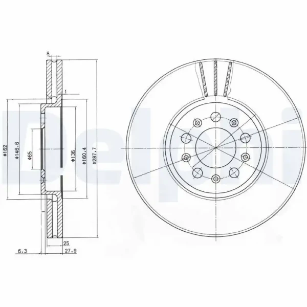 Delphi Ön Fren Diski – BG3035C / OEM 1J0615301C
